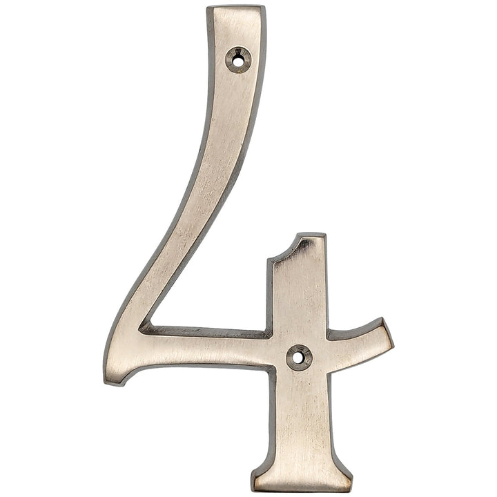 COPPER MOUNTAIN HARDWARE Solid Brass 6 Inch Tall Number 4