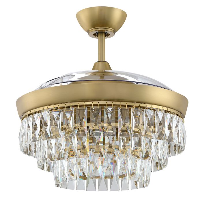 ##Antique Hardware## 42" Sofia in Satin Brass w/ Clear Acrylic Blades