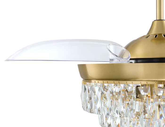 ##Antique Hardware## 42" Sofia in Satin Brass w/ Clear Acrylic Blades