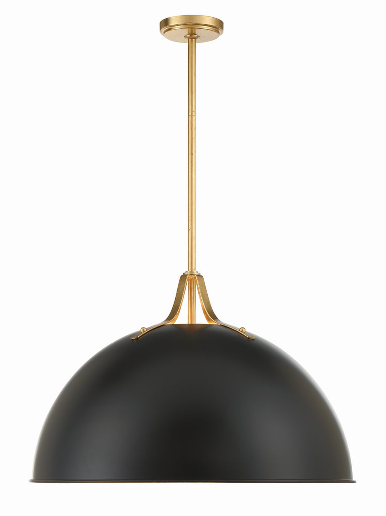 Crystorama Crystorama Soto 3 Light Matte Black + Antique Gold Chandelier