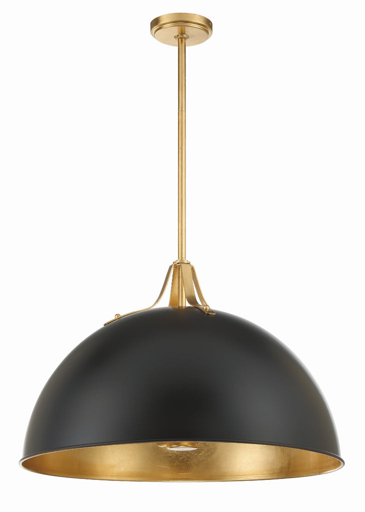 Crystorama Crystorama Soto 3 Light Matte Black + Antique Gold Chandelier