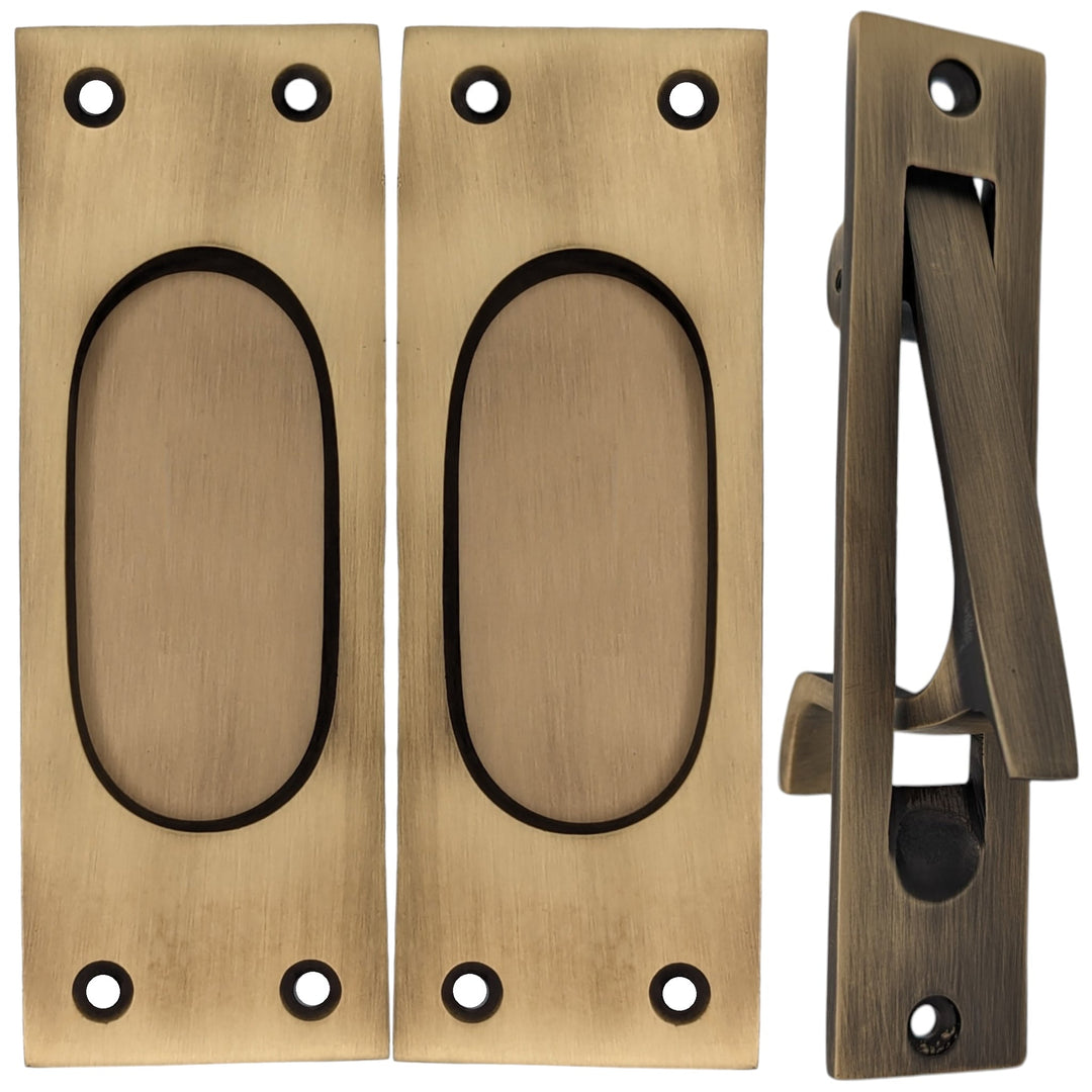 Traditional Rectangular Pocket Door Set (Several Finishes Available) COPPER MOUNTAIN HARDWARE