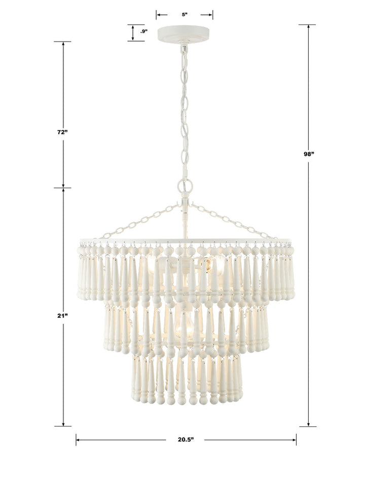 Crystorama Crystorama Tiana 3 Light Matte White Chandelier