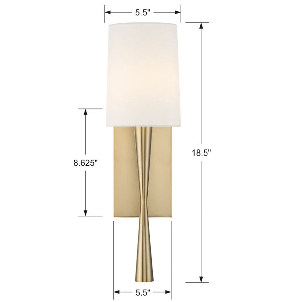 Crystorama Crystorama Trenton 1 Light Aged Brass Sconce