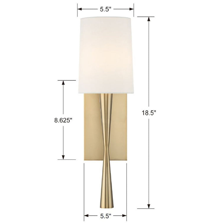 Crystorama Crystorama Trenton 1 Light Aged Brass Sconce