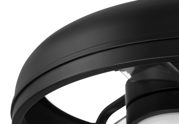 ##Antique Hardware## 20" Taylor Indoor/Outdoor (Damp) in Flat Black w/ Clear Acrylic Blades