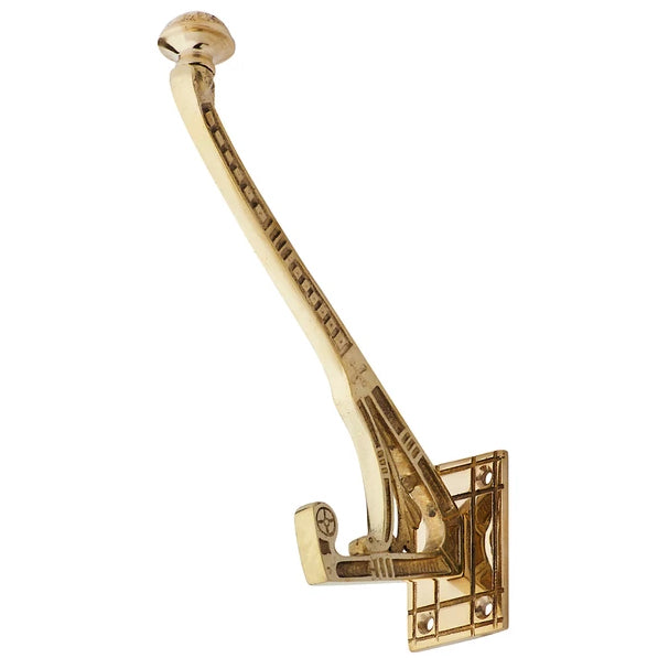 6 Inch Ornate Brass Hat and Coat Hook