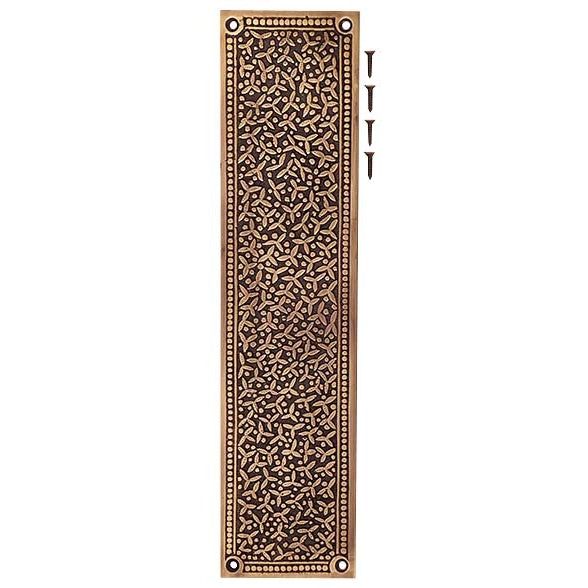 12 Inch Solid Brass Rice Pattern Push Plate (Several Finishes Available)