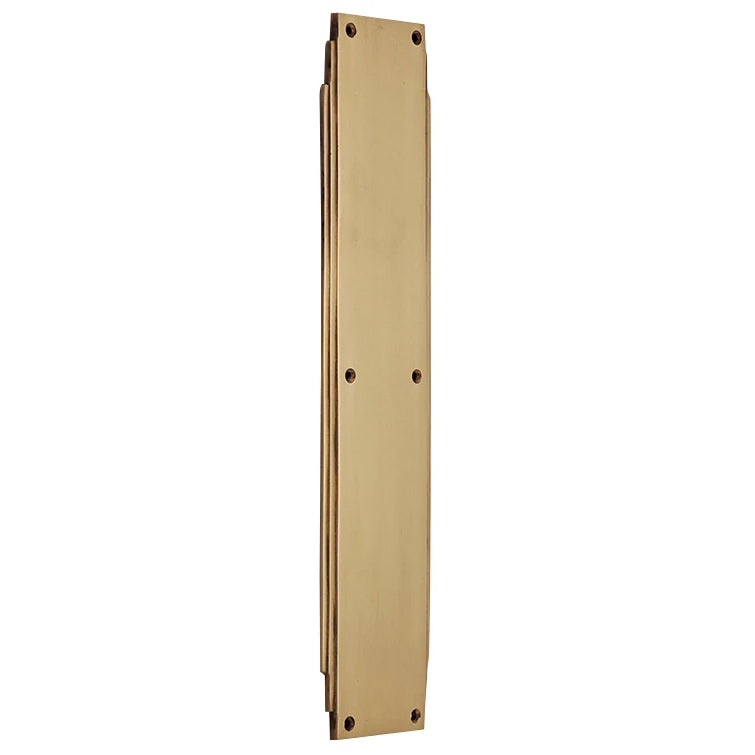 14 Inch Solid Brass Art Deco Skyscraper Push Plate