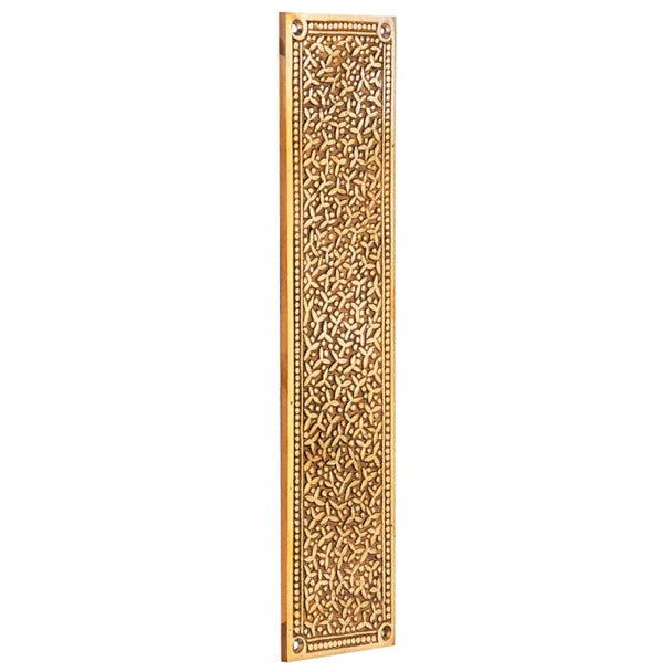 12 Inch Solid Brass Rice Pattern Push Plate (Several Finishes Available)