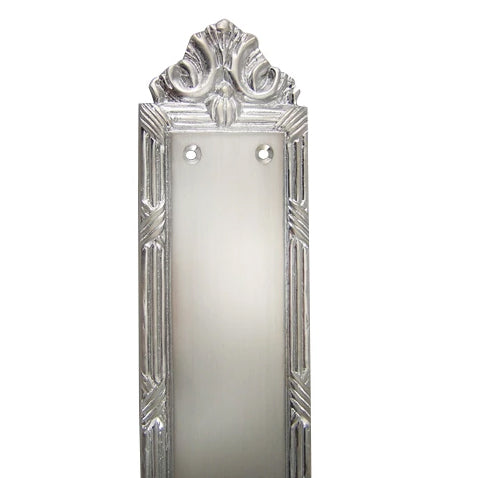 13 3/4 Inch Solid Brass Ribbon & Reed Push Plate