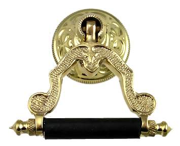 2 3/4 Inch Solid Brass and Ebony Wood Temple Drop Pull COPPER MOUNTAIN HARDWARE