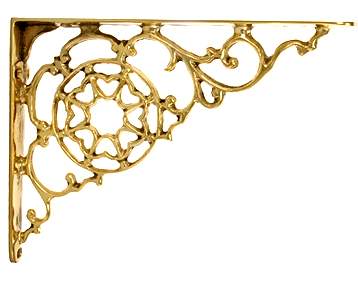 6 3/4 Inch Solid Brass Star Shape Shelf Bracket COPPER MOUNTAIN HARDWARE