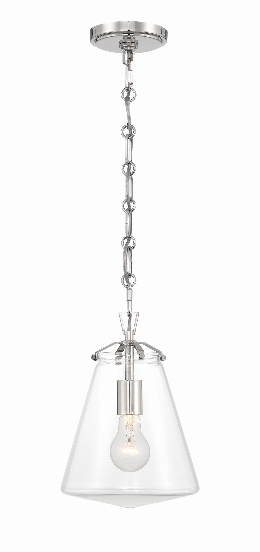 Voss 1 Light Polished Nickel Mini Pendant Pendant Crystorama