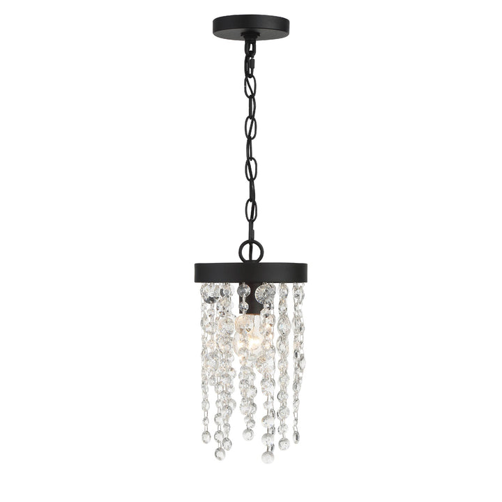 Winham 1 Light Black Forged Mini Pendant Pendant Crystorama