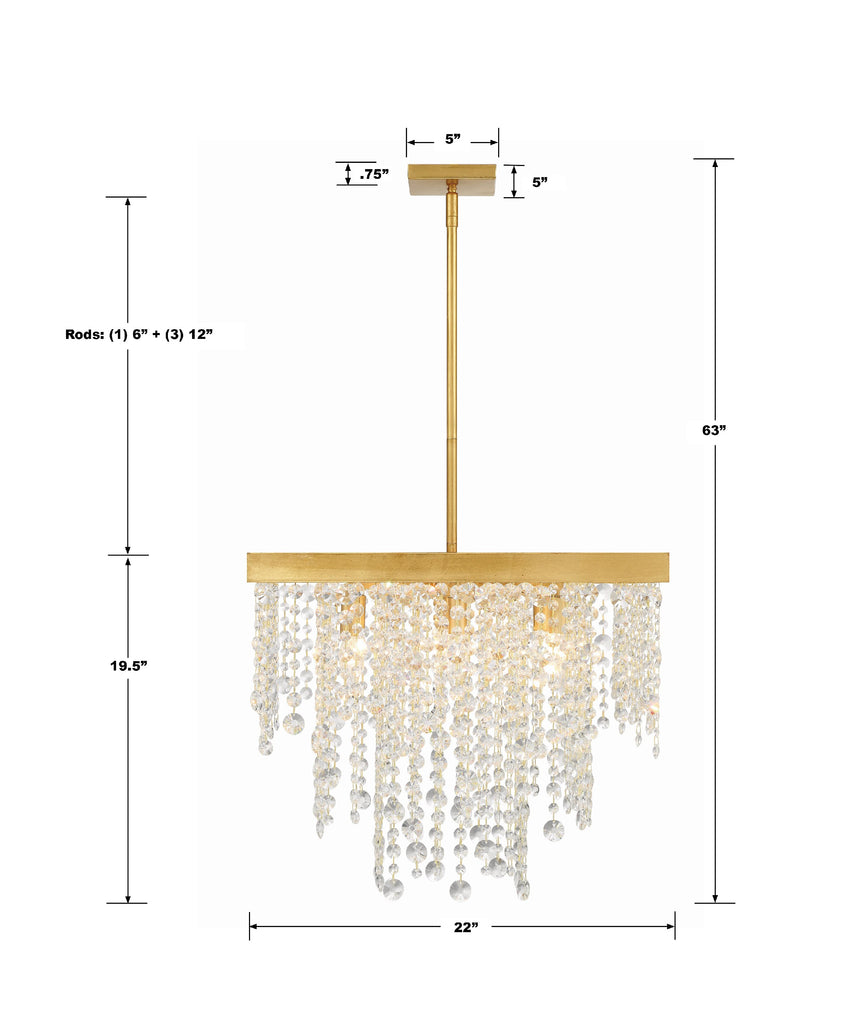 Crystorama Crystorama Winham 8 Light Antique Gold Chandelier