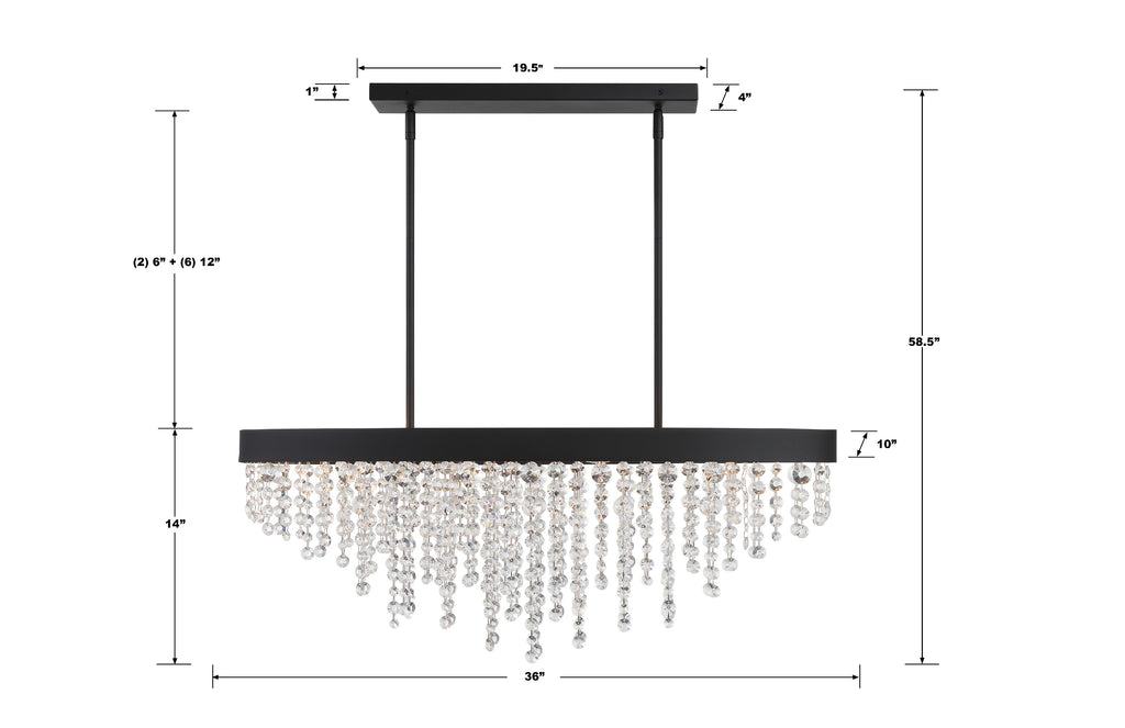 Crystorama Crystorama Winham 8 Light Black Forged Chandelier