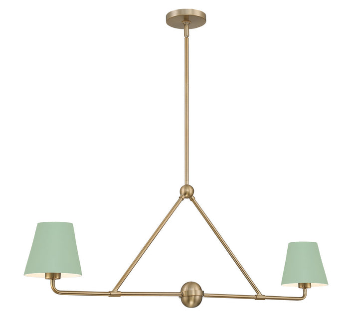 Crystorama Crystorama Xavier 2 Light Vibrant Gold + Green Chandelier