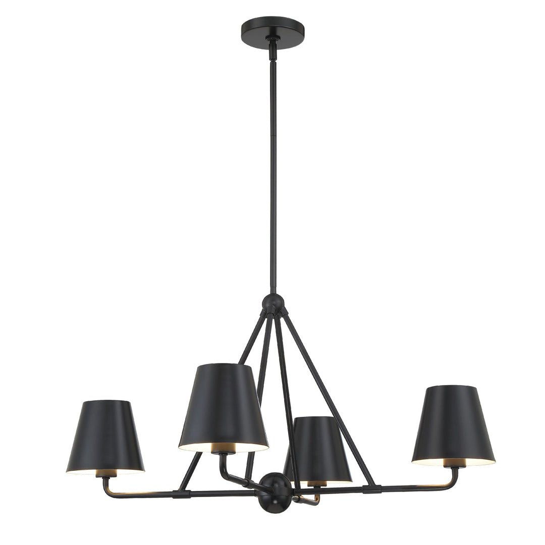 Crystorama Crystorama Xavier 4 Light Matte Black Chandelier