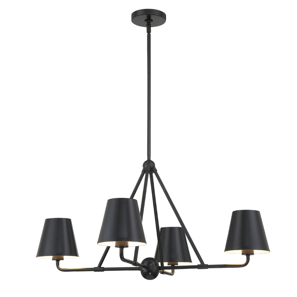 Crystorama Crystorama Xavier 4 Light Matte Black Chandelier