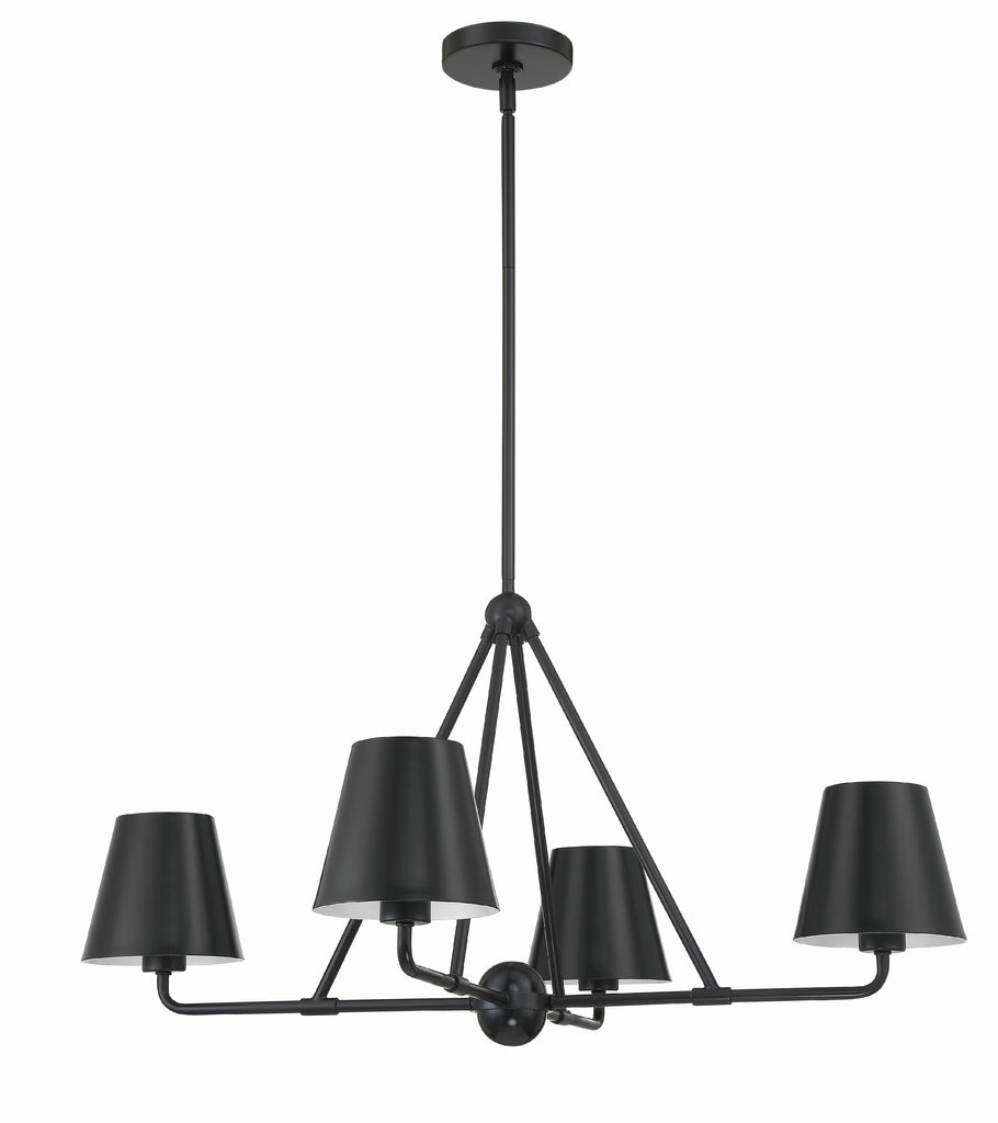Crystorama Crystorama Xavier 4 Light Matte Black Chandelier