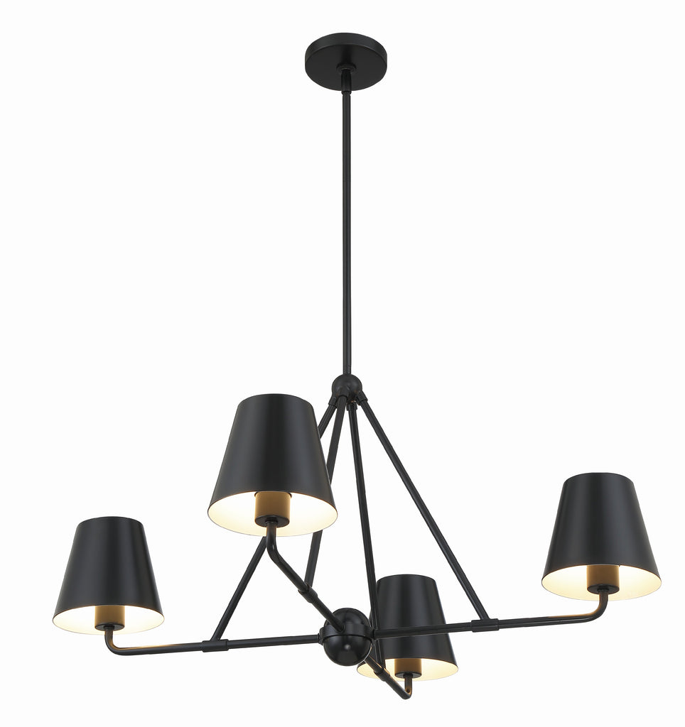 Crystorama Crystorama Xavier 4 Light Matte Black Chandelier