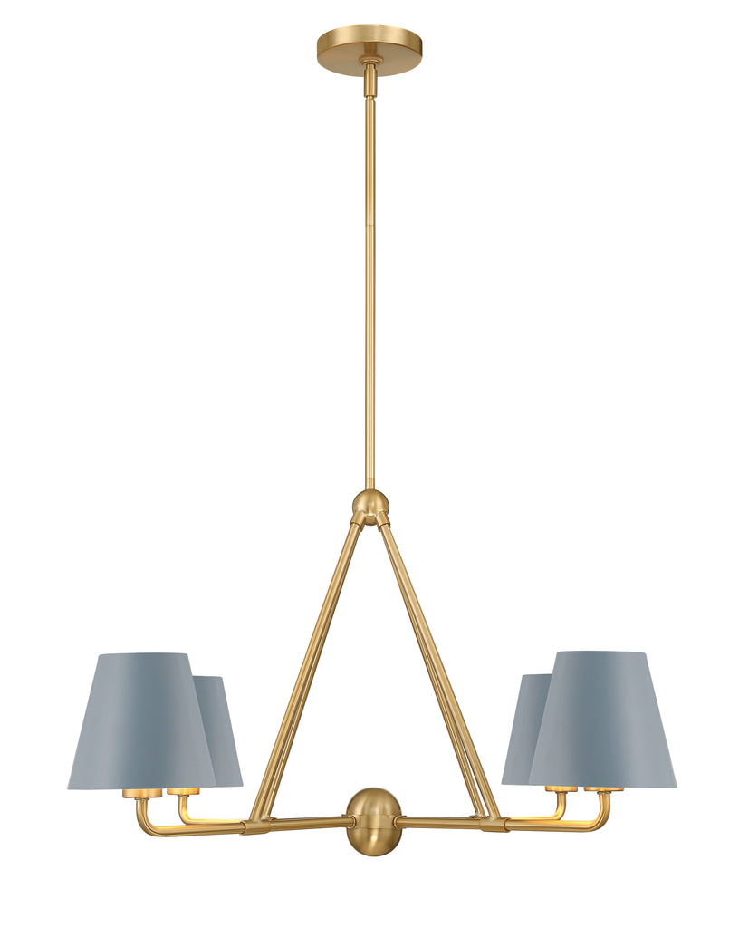 Crystorama Crystorama Xavier 4 Light Vibrant Gold + Blue Chandelier