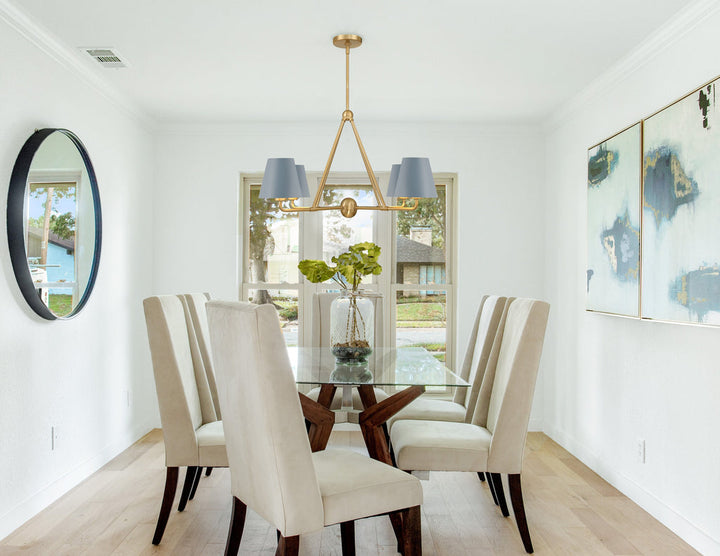 Crystorama Crystorama Xavier 4 Light Vibrant Gold + Blue Chandelier