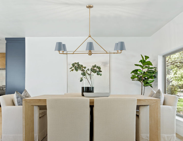 Crystorama Crystorama Xavier 6 Light Vibrant Gold + Blue Chandelier