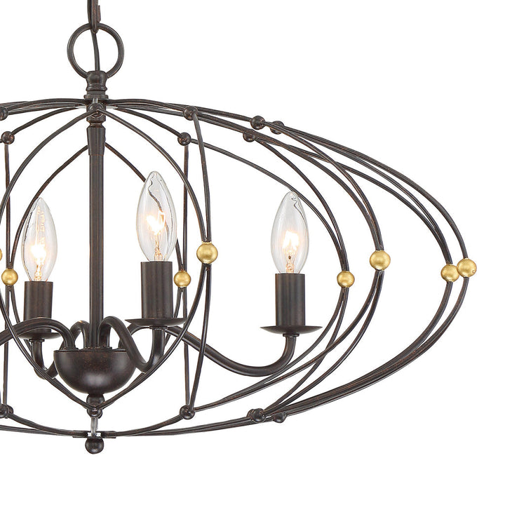 Crystorama Crystorama Zucca 4 Light English Bronze + Antique Gold Chandelier