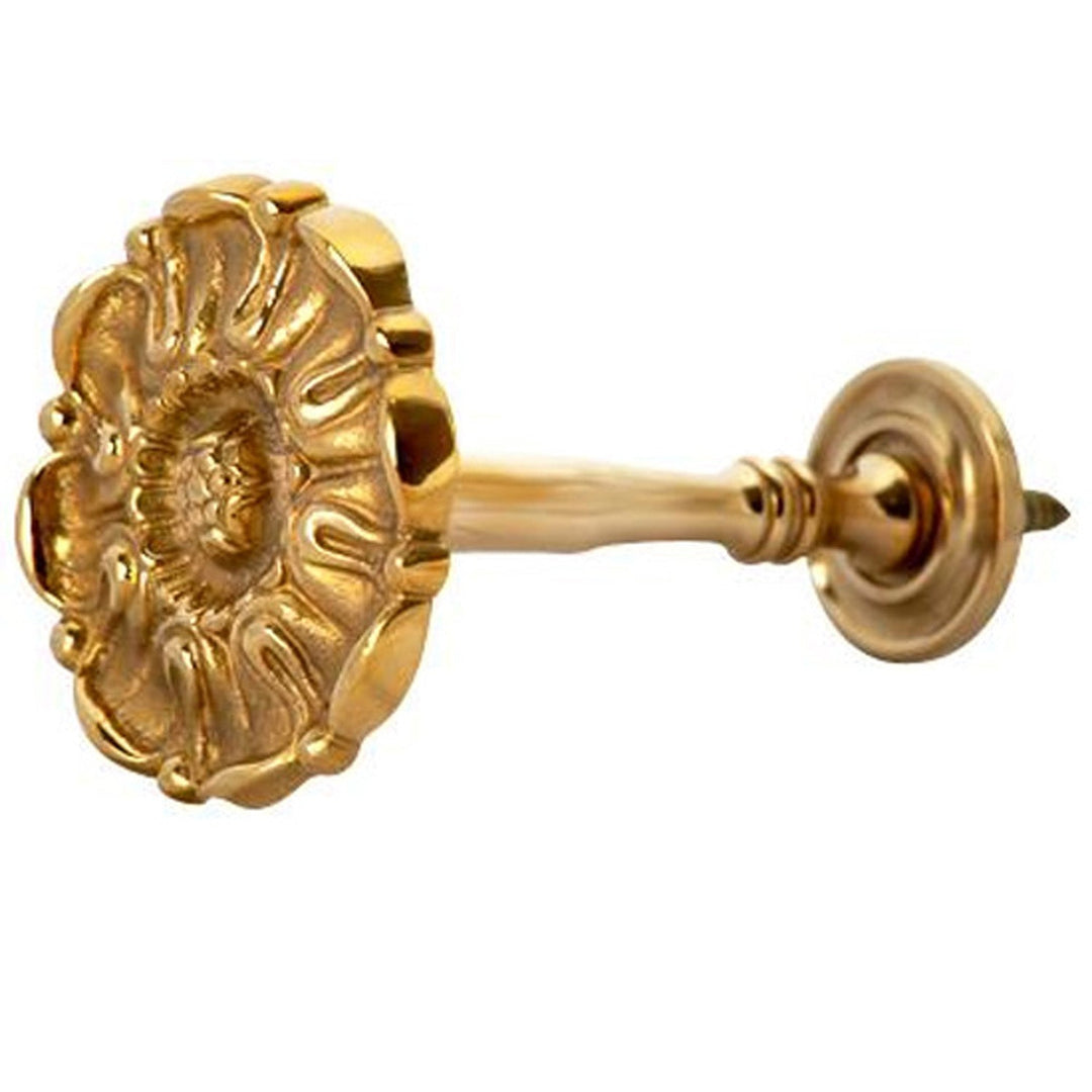 COPPER MOUNTAIN HARDWARE Vintage Style Floral Curtain Tie Back in Solid Brass