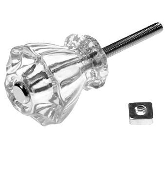 COPPER MOUNTAIN HARDWARE Astoria Clear Glass Decagon Ten Sided Cabinet & Furniture Knobs