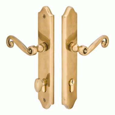 Solid Brass Concord Euro Keyed Style Multi Point Lock Trim (Antique Brass Finish) EMTEK