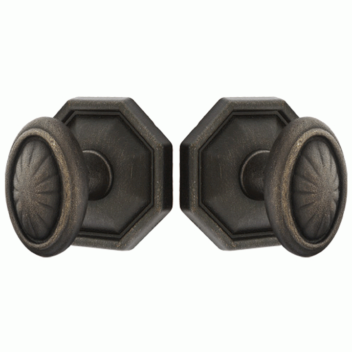 Solid Brass Lost Wax Parma Door Knob Set With Octagon Rosette (Several Finish Options) EMTEK