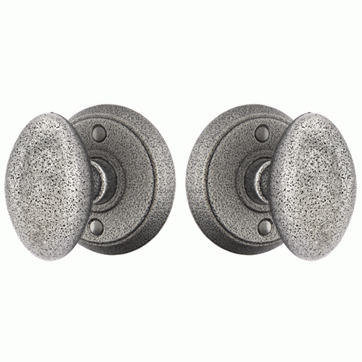 Solid Brass Savannah Door Knob Set With Disk Rosette (Several Finish Options) EMTEK