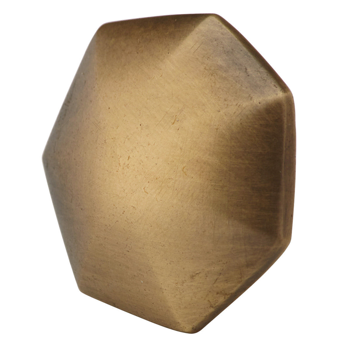 1 3/8 Inch Solid Brass Heptagonal Cabinet & Furniture Knob