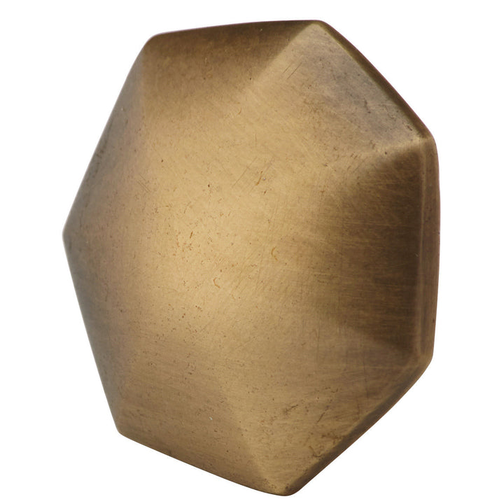 1 3/8 Inch Solid Brass Heptagonal Cabinet & Furniture Knob