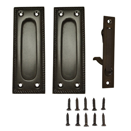 Georgian Square Single Pocket Passage Style Door Set (Black Bronze Finish) COPPER MOUNTAIN HARDWARE