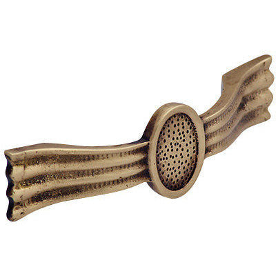 4 3/8 Inch Overall (3 1/4 Inch c-c) Solid Brass Hammered Drawer Pull