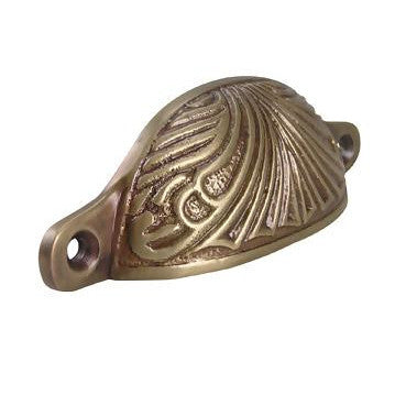 4 Inch Overall (3 2/5 Inch c-c) Solid Brass Art Deco Bin or Cup Pull