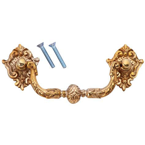 5 Inch Solid Brass Ornate Victorian Curve Bail Handle