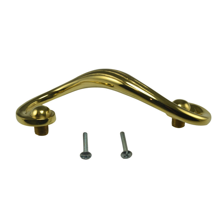 7 1/2 Inch Solid Brass Swirl Cabinet Pull (Polished Brass Finish) Copper Mountain Hardware