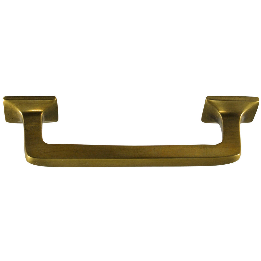 4 1/4 Inch Overall (3 1/4 Inch c-c) Solid Brass Square Traditional Pull