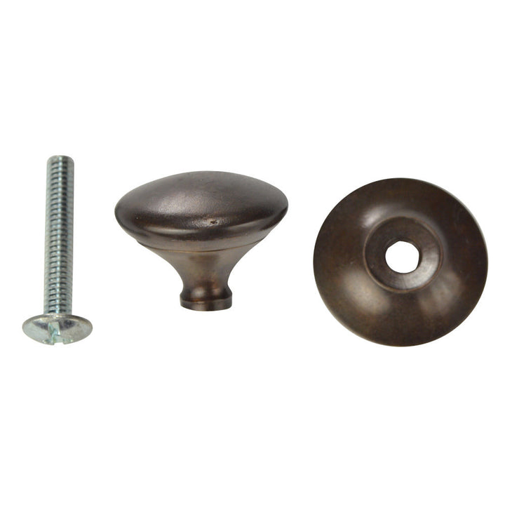1 Inch Traditional Solid Brass Round Cabinet & Furniture Knob