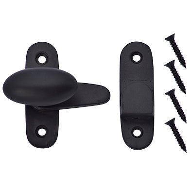 Traditional Solid Brass Oval Knob Latch Set (Black Bronze Finish) COPPER MOUNTAIN HARDWARE