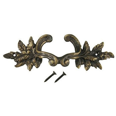6 Inch (4 3/8 Inch C-C) Solid Brass Ornate French Leaves Pull