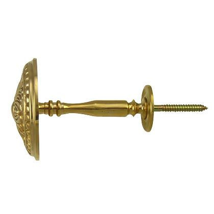 Solid Brass Curtain Tie Back - Large Baroque Button Style (Several Finishes Available)