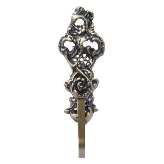 Solid Brass Curtain Tie Back - Baroque Style (Antique Brass Finish) Copper Mountain Hardware