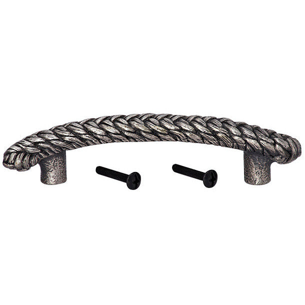 5 1/4 Inch (3 3/4 Inch c-c) Solid Pewter Braided Rope Design COPPER MOUNTAIN HARDWARE
