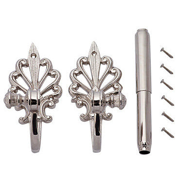 Solid Brass Art Deco Fleur De Lis Tissue Holder (Polished Nickel Finish) COPPER MOUNTAIN HARDWARE